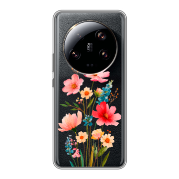 Силиконовый чехол на Xiaomi 13 Ultra с принтом Цветы