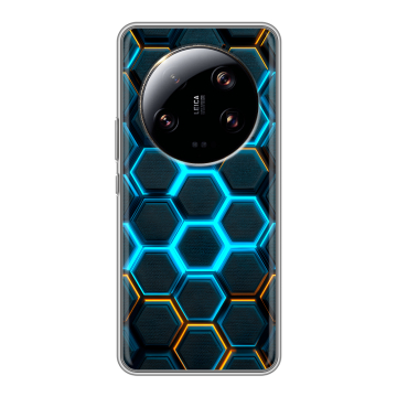 Силиконовый чехол на Xiaomi 13 Ultra с принтом Неоновые соты