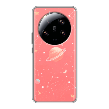 Силиконовый чехол на Xiaomi 13 Ultra с принтом Розовый космос