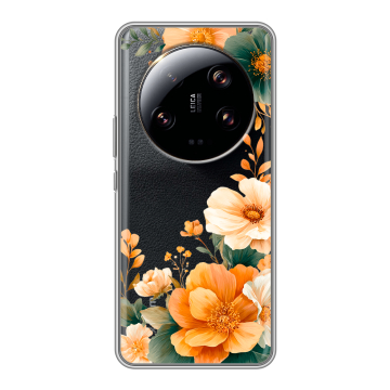 Силиконовый чехол на Xiaomi 13 Ultra с принтом Цветы принт