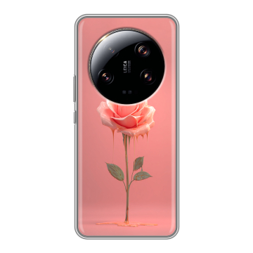 Силиконовый чехол на Xiaomi 13 Ultra с принтом Розовая роза