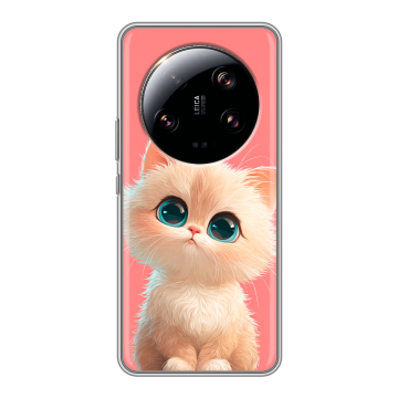 Силиконовый чехол на Xiaomi 13 Ultra с принтом Розовый котенок
