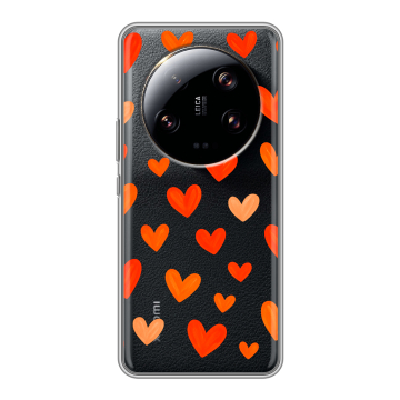 Силиконовый чехол на Xiaomi 13 Ultra с принтом Сердечки