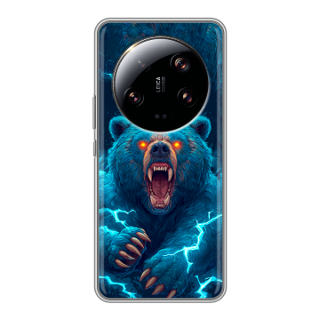 Силиконовый чехол на Xiaomi 13 Ultra с принтом Медведь