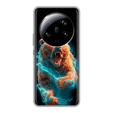 Силиконовый чехол на Xiaomi 13 Ultra с принтом Медведь