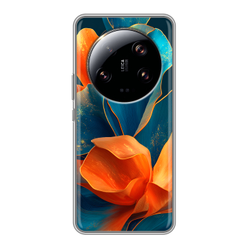 Силиконовый чехол на Xiaomi 13 Ultra с принтом Цветы