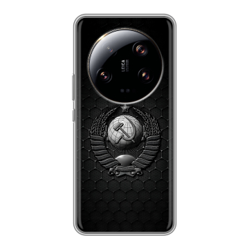 Силиконовый чехол на Xiaomi 13 Ultra с принтом Герб Флаг СССР Силиконовый чехол на Xiaomi 13 Ultra с принтом Герб Флаг СССР