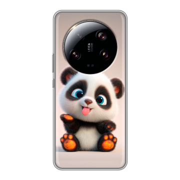 Силиконовый чехол на Xiaomi 13 Ultra с принтом милая панда