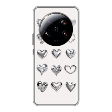 Силиконовый чехол на Xiaomi 13 Ultra с принтом Y2K сердечки