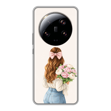 Силиконовый чехол на Xiaomi 13 Ultra с принтом женский