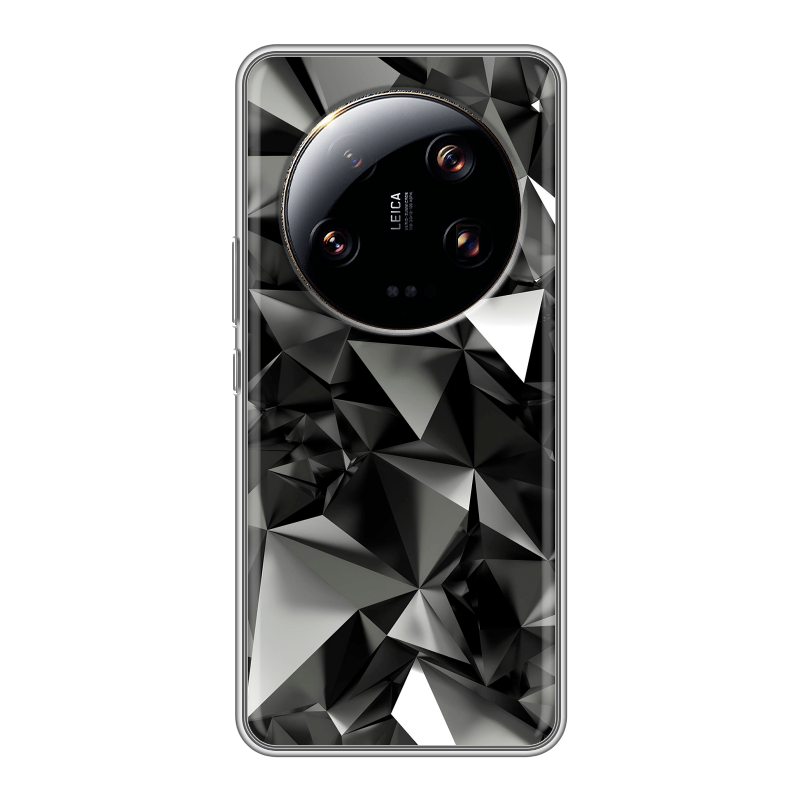 Силиконовый чехол на Xiaomi 13 Ultra с принтом Черные кристаллы Силиконовый чехол на Xiaomi 13 Ultra с принтом Черные кристаллы