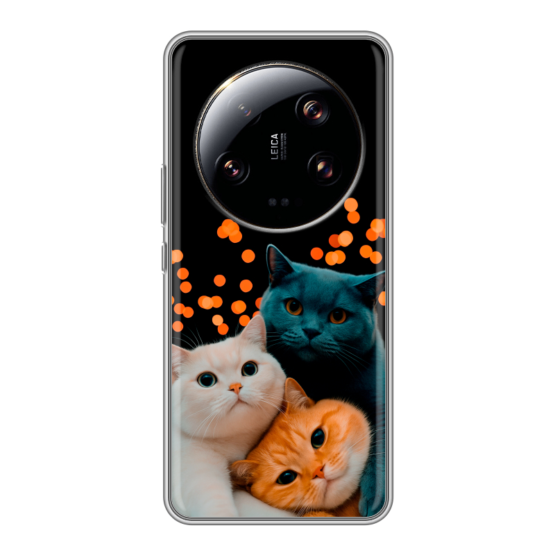 Силиконовый чехол на Xiaomi 13 Ultra с принтом Кошки Силиконовый чехол на Xiaomi 13 Ultra с принтом Кошки