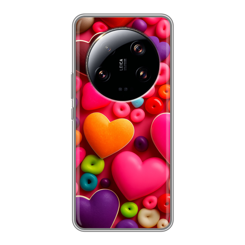 Силиконовый чехол на Xiaomi 13 Ultra с принтом Сердечки Силиконовый чехол на Xiaomi 13 Ultra с принтом Сердечки
