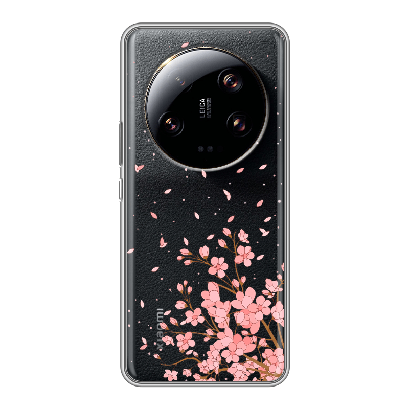 Силиконовый противоударный чехол на Xiaomi 13 Ultra с принтом Ветка сакуры Силиконовый противоударный чехол на Xiaomi 13 Ultra с принтом Ветка сакуры