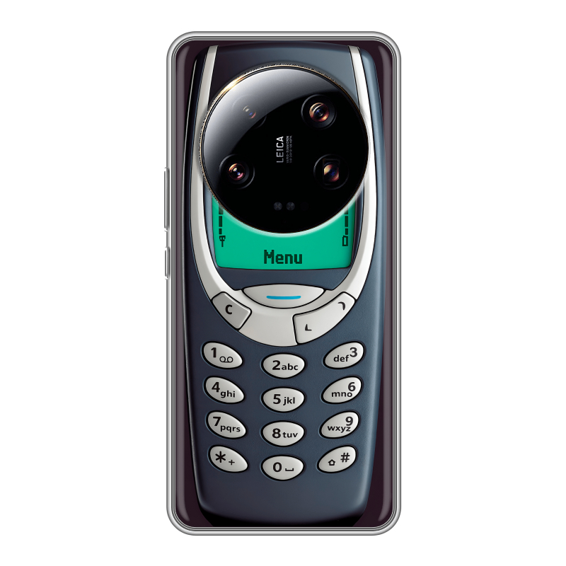 Силиконовый противоударный чехол на Xiaomi 13 Ultra с принтом Старый телефон Силиконовый противоударный чехол на Xiaomi 13 Ultra с принтом Старый телефон