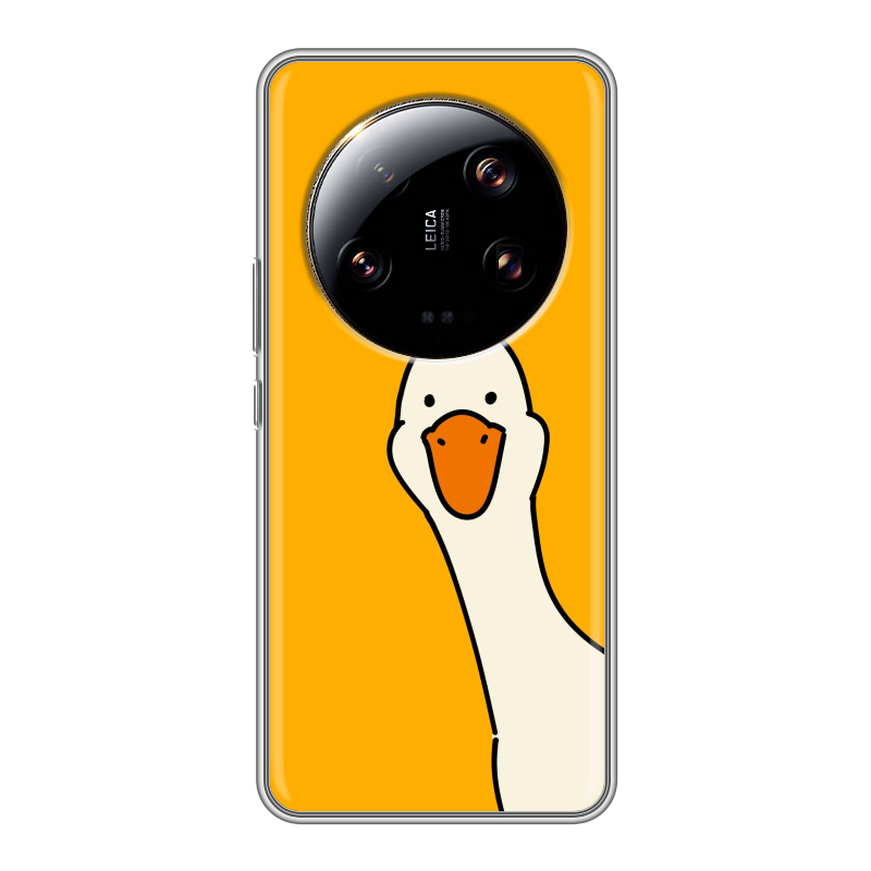 Силиконовый противоударный чехол на Xiaomi 13 Ultra с принтом Утка Силиконовый противоударный чехол на Xiaomi 13 Ultra с принтом Утка