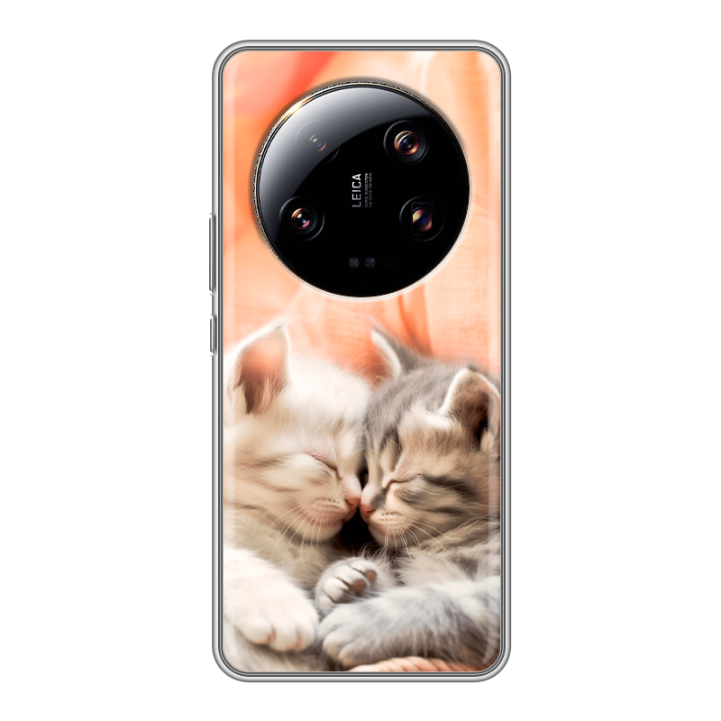 Силиконовый чехол на Xiaomi 13 Ultra с принтом Котята Силиконовый чехол на Xiaomi 13 Ultra с принтом Котята