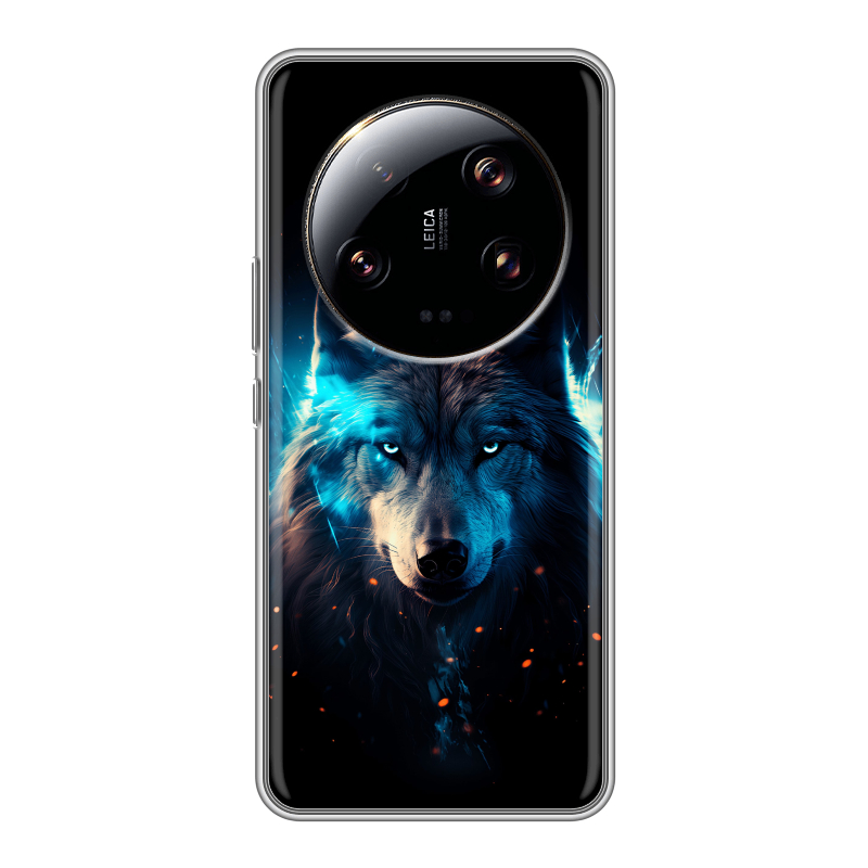 Силиконовый чехол на Xiaomi 13 Ultra с принтом Волк ночной Силиконовый чехол на Xiaomi 13 Ultra с принтом Волк ночной