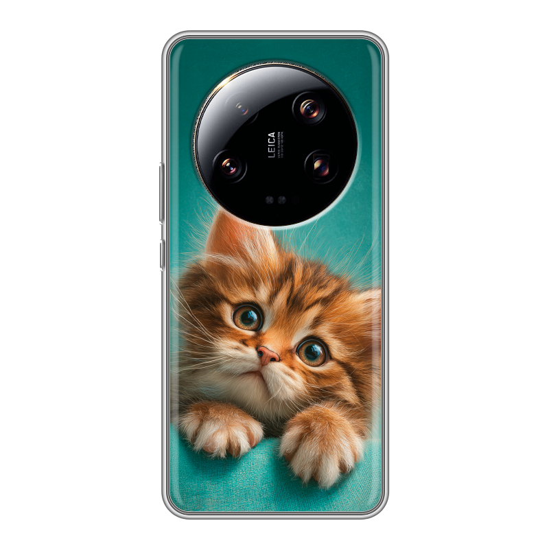 Силиконовый чехол на Xiaomi 13 Ultra с принтом котенок Силиконовый чехол на Xiaomi 13 Ultra с принтом котенок
