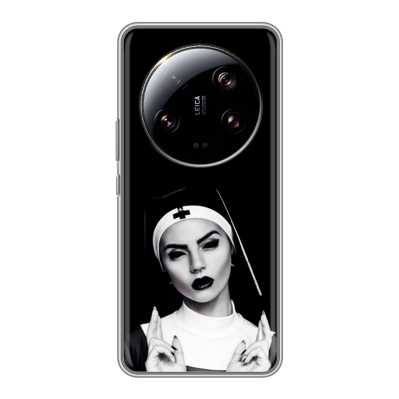 Силиконовый чехол на Xiaomi 13 Ultra с принтом монашка Силиконовый чехол на Xiaomi 13 Ultra с принтом монашка