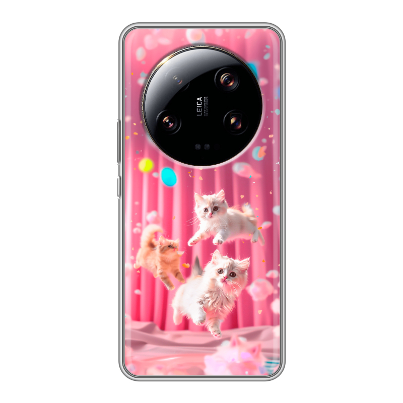 Силиконовый противоударный чехол на Xiaomi 13 Ultra с принтом милые котики Силиконовый противоударный чехол на Xiaomi 13 Ultra с принтом милые котики