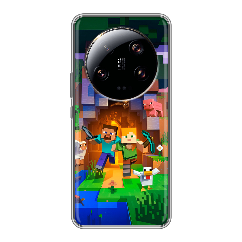 Силиконовый чехол на Xiaomi 13 Ultra с принтом Майнкрафт Minecraft Силиконовый чехол на Xiaomi 13 Ultra с принтом Майнкрафт Minecraft
