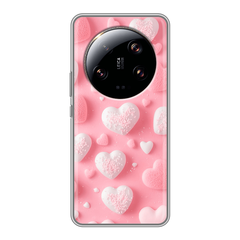 Силиконовый чехол на Xiaomi 13 Ultra с принтом Сердечки Силиконовый чехол на Xiaomi 13 Ultra с принтом Сердечки