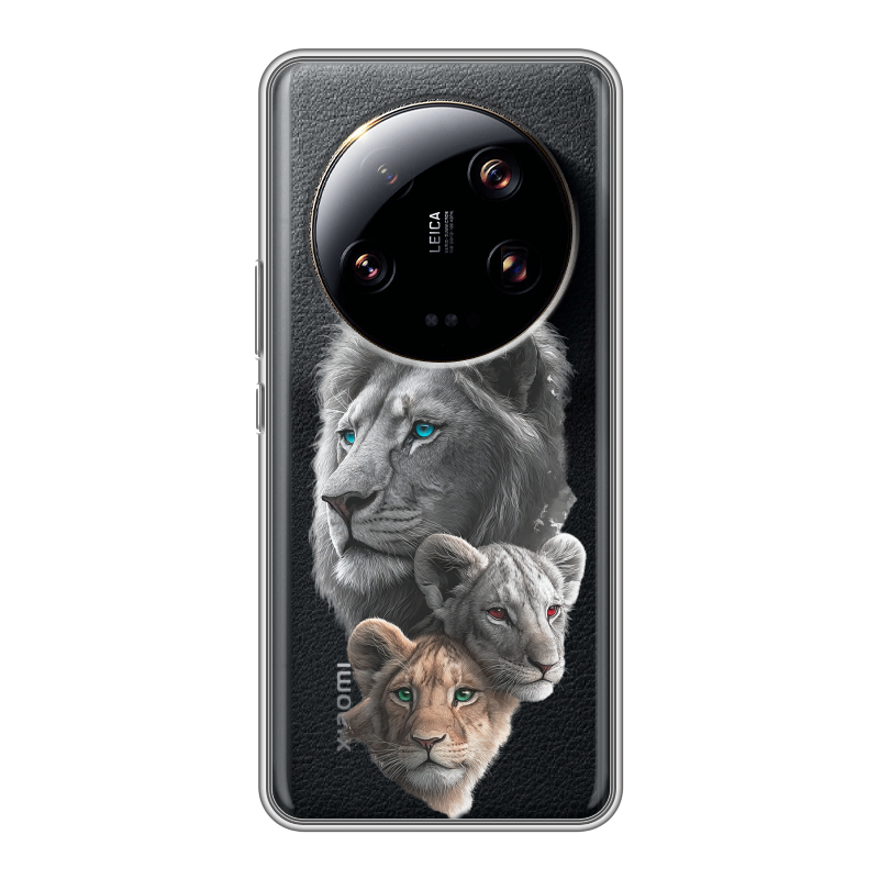 Силиконовый противоударный чехол на Xiaomi 13 Ultra с принтом Львы Силиконовый противоударный чехол на Xiaomi 13 Ultra с принтом Львы
