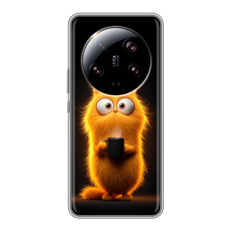 Силиконовый противоударный чехол на Xiaomi 13 Ultra с принтом Смешной кот Силиконовый противоударный чехол на Xiaomi 13 Ultra с принтом Смешной кот