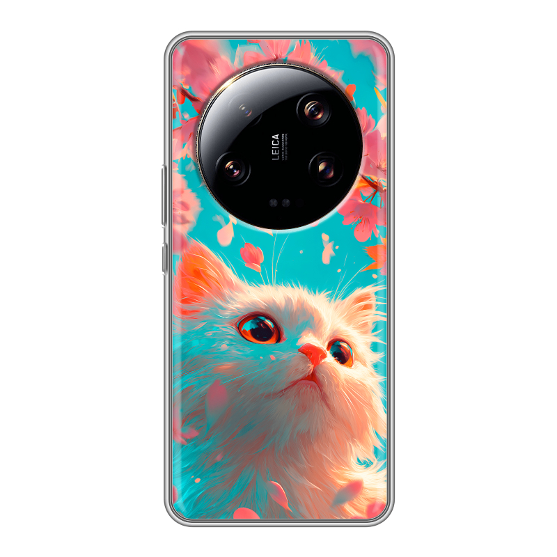 Силиконовый противоударный чехол на Xiaomi 13 Ultra с принтом Красивый кот Силиконовый противоударный чехол на Xiaomi 13 Ultra с принтом Красивый кот