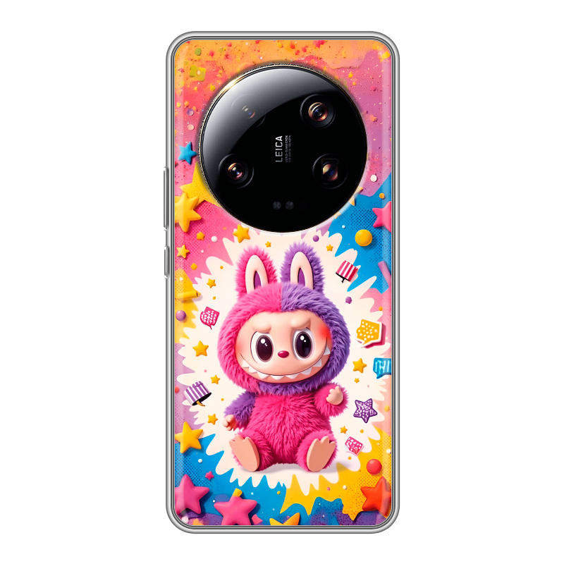 Силиконовый противоударный чехол на Xiaomi 13 Ultra с принтом Labubu Лабубу Силиконовый противоударный чехол на Xiaomi 13 Ultra с принтом Labubu Лабубу