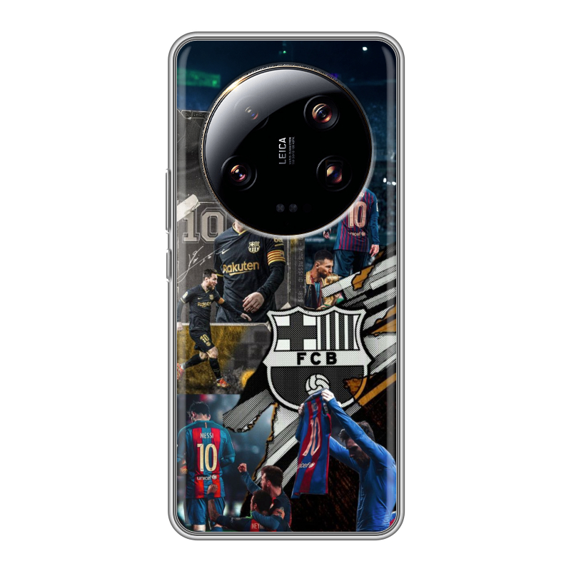 Силиконовый противоударный чехол на Xiaomi 13 Ultra с принтом Messi Barcelona Силиконовый противоударный чехол на Xiaomi 13 Ultra с принтом Messi Barcelona