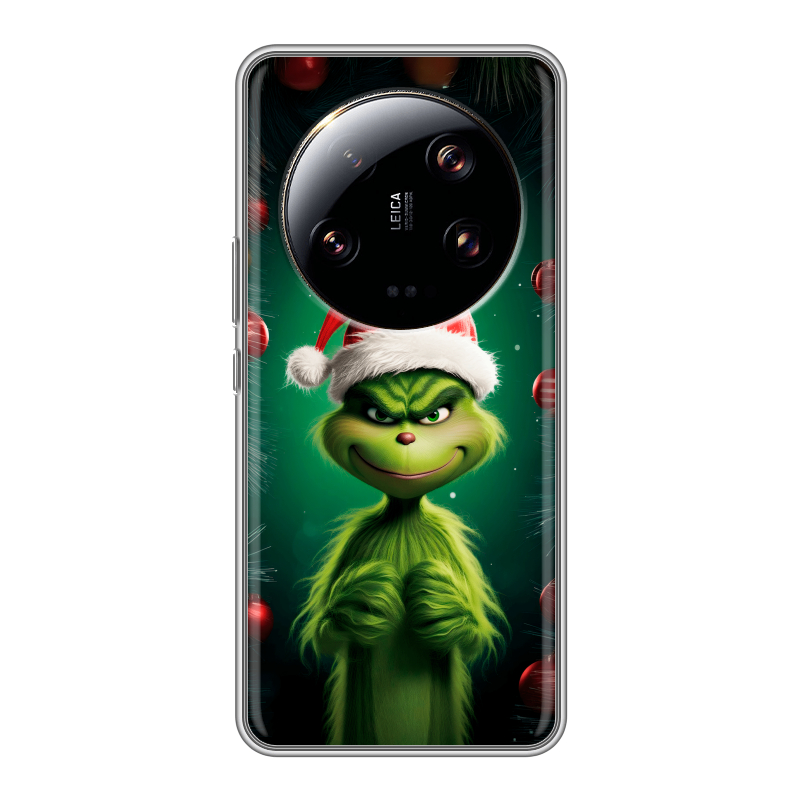 Силиконовый противоударный чехол на Xiaomi 13 Ultra с принтом Гринч Новый год Рождество Силиконовый противоударный чехол на Xiaomi 13 Ultra с принтом Гринч Новый год Рождество