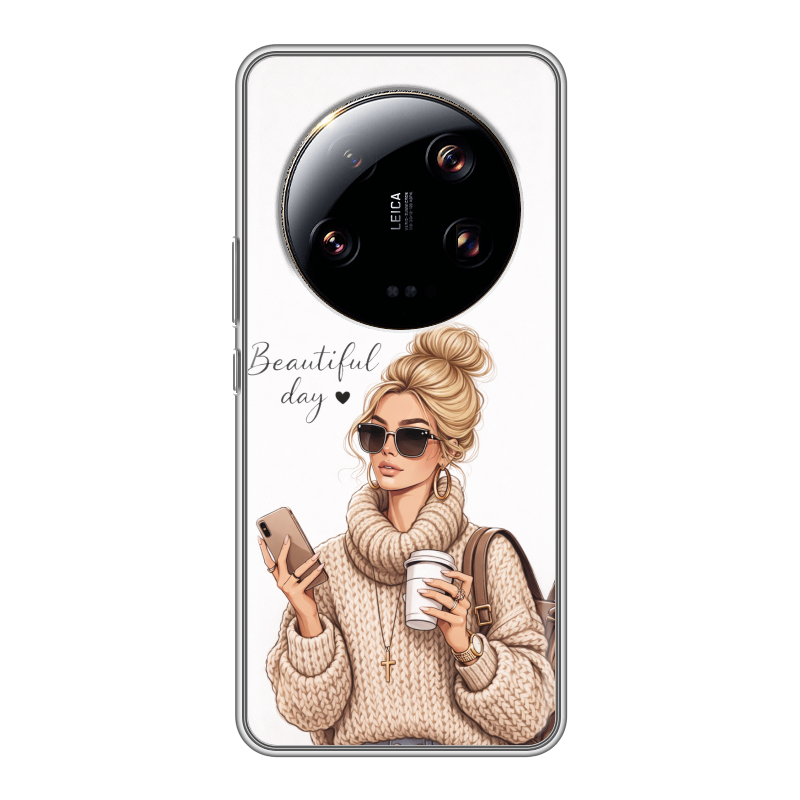 Силиконовый противоударный чехол на Xiaomi 13 Ultra с принтом женский Силиконовый противоударный чехол на Xiaomi 13 Ultra с принтом женский