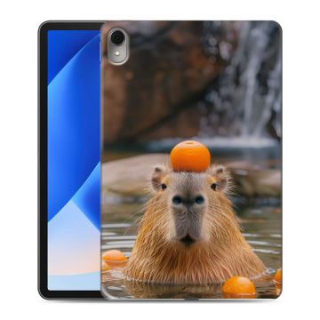 Силиконовый чехол на Huawei MatePad 11 (2023) с принтом Капибара с апельсином