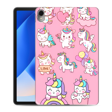 Силиконовый чехол на Huawei MatePad 11 (2023) с принтом Единороги и радуга