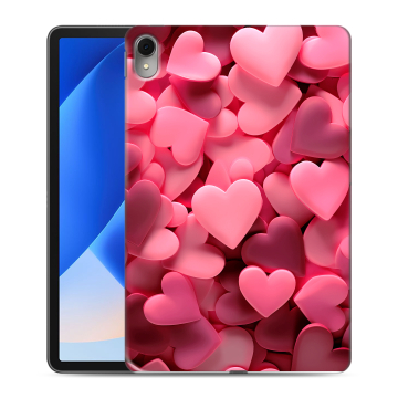 Силиконовый чехол на Huawei MatePad 11 (2023) с принтом розовые сердечки