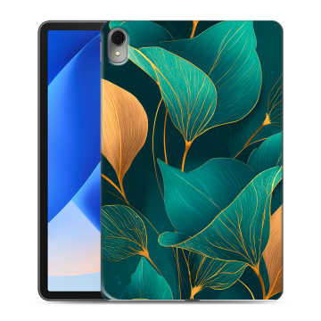 Силиконовый чехол на Huawei MatePad 11 (2023) с принтом Листья и золото