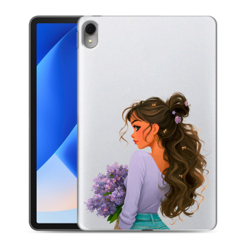 Силиконовый чехол на Huawei MatePad 11 (2023) с принтом девушка цветы