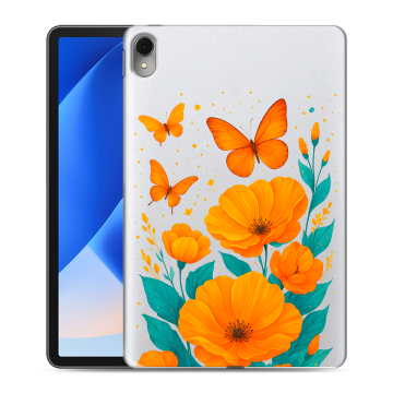Силиконовый чехол на Huawei MatePad 11 (2023) с принтом цветы бабочки