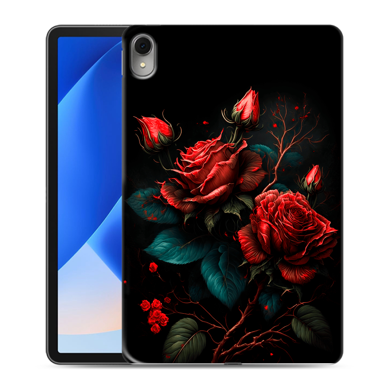Силиконовый противоударный чехол на Huawei MatePad 11 (2023) с принтом Розы красные Силиконовый противоударный чехол на Huawei MatePad 11 (2023) с принтом Розы красные