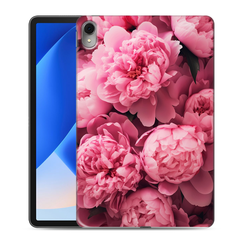 Силиконовый противоударный чехол на Huawei MatePad 11 (2023) с принтом цветы пионы Силиконовый противоударный чехол на Huawei MatePad 11 (2023) с принтом цветы пионы