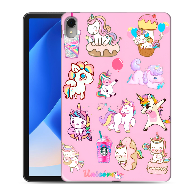 Силиконовый чехол на Huawei MatePad 11 (2023) с принтом розовые единороги Силиконовый чехол на Huawei MatePad 11 (2023) с принтом розовые единороги