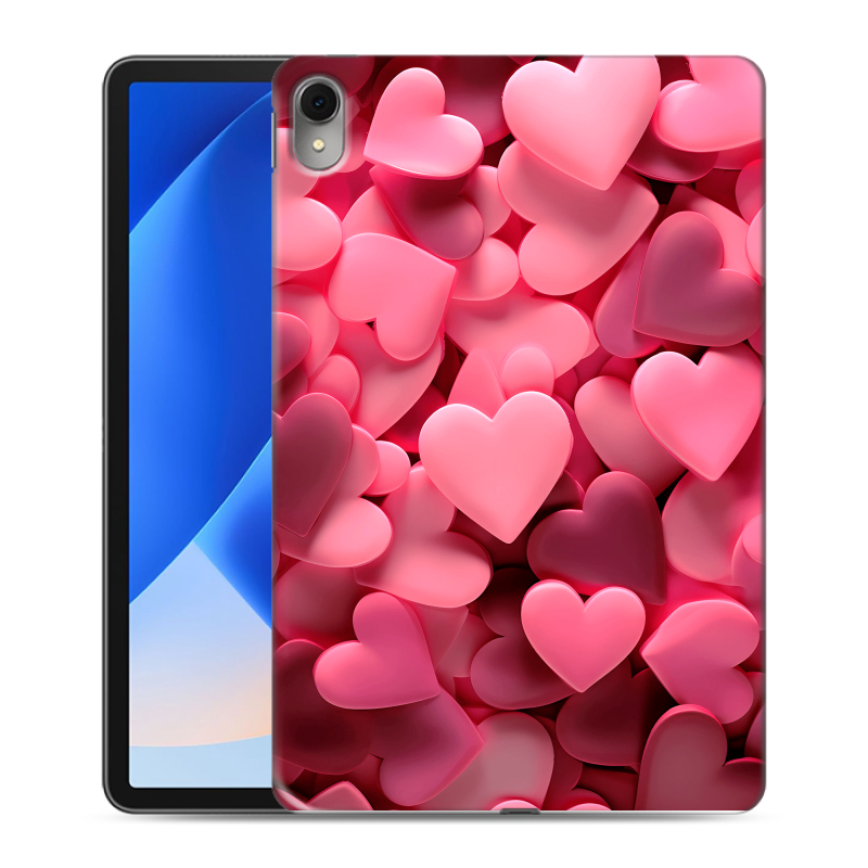 Силиконовый чехол на Huawei MatePad 11 (2023) с принтом розовые сердечки Силиконовый чехол на Huawei MatePad 11 (2023) с принтом розовые сердечки