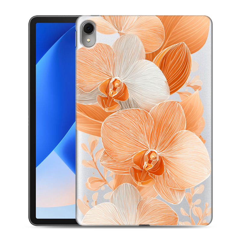 Силиконовый чехол на Huawei MatePad 11 (2023) с принтом Бежевые цветы Силиконовый чехол на Huawei MatePad 11 (2023) с принтом Бежевые цветы