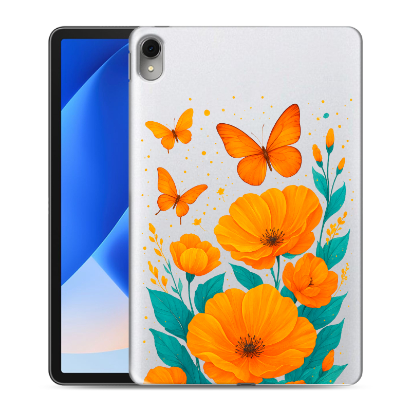 Силиконовый чехол на Huawei MatePad 11 (2023) с принтом цветы бабочки Силиконовый чехол на Huawei MatePad 11 (2023) с принтом цветы бабочки