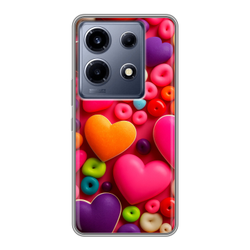 Силиконовый чехол на Infinix Note 30 VIP с принтом Сердечки Силиконовый чехол на Infinix Note 30 VIP с принтом Сердечки