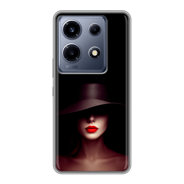 Силиконовый чехол на Infinix Note 30 VIP с принтом Девушка в шляпе Силиконовый чехол на Infinix Note 30 VIP с принтом Девушка в шляпе