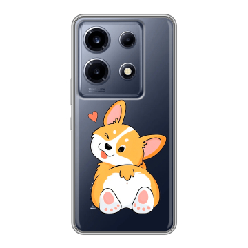 Силиконовый чехол на Infinix Note 30 VIP с принтом Корги Силиконовый чехол на Infinix Note 30 VIP с принтом Корги