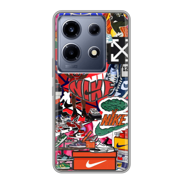 Силиконовый чехол на Infinix Note 30 VIP с принтом Найк Nike яркий Силиконовый чехол на Infinix Note 30 VIP с принтом Найк Nike яркий